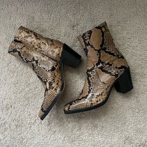 ZARA snakeskin bootie- worn only once